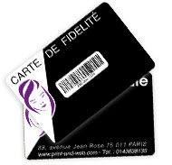 carte de fidelite en plastique